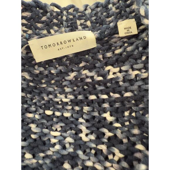 Tommorowland Chunky Knit Long Duster Cardigan Sweater Blue M - Picture 5 of 6